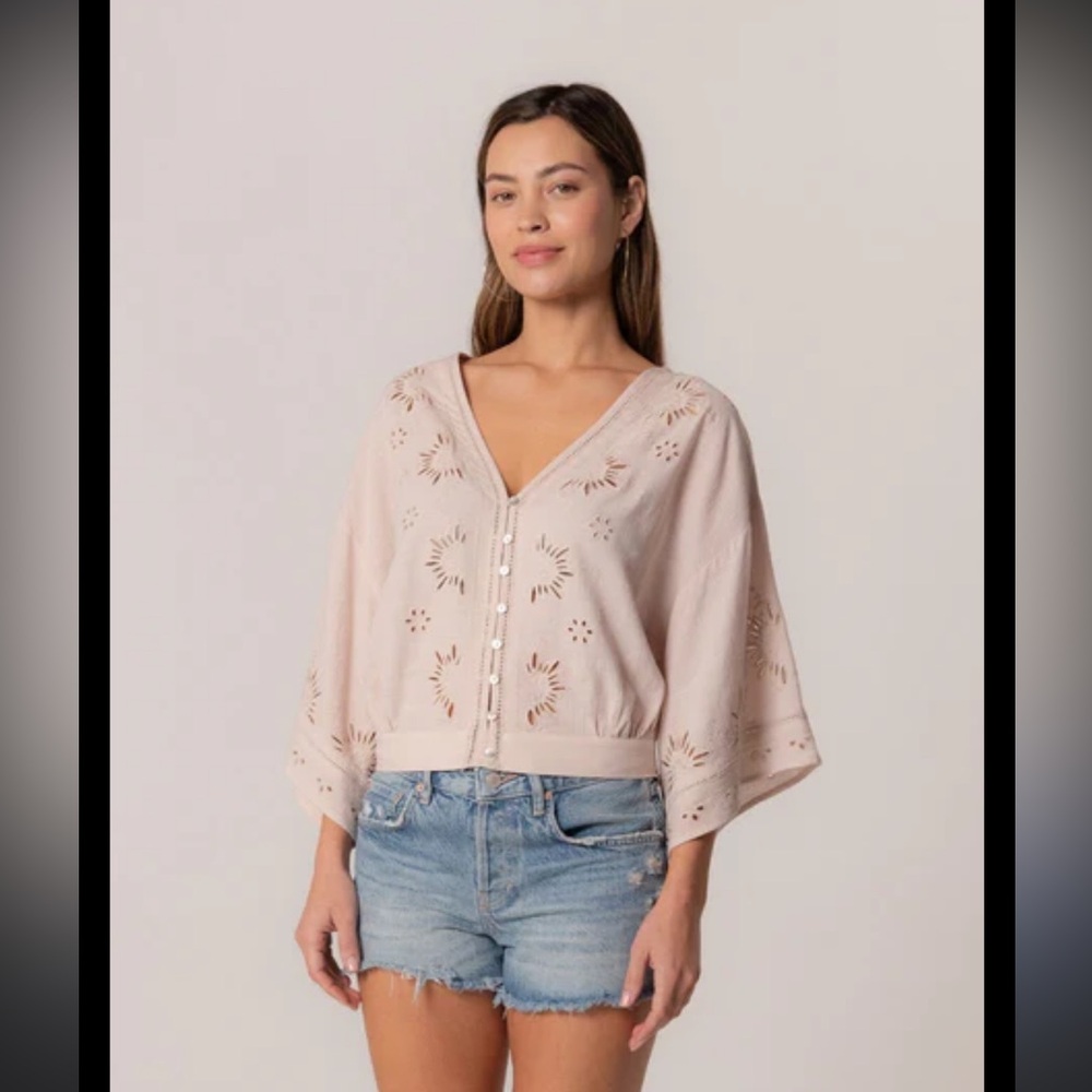 LOVESTITCH Eyelet Blush Top